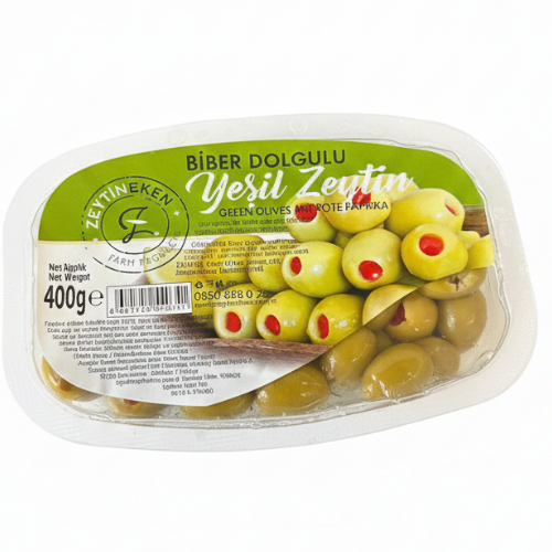 Gemlik Biber Dolgulu Yeşil Zeytin 400 Gr